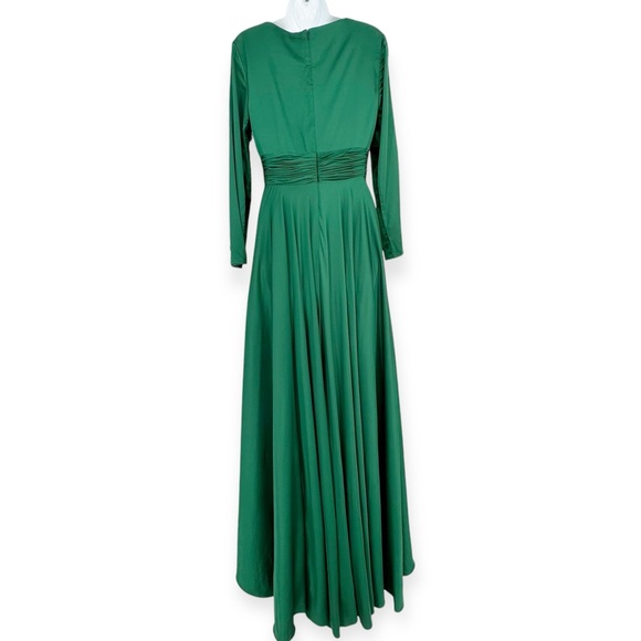 IEENA FOR‎ MAC DUGGAL Long Sleeve Ruched Waist A-Line Gown Style #55245 - size 6 - Picture 4 of 11